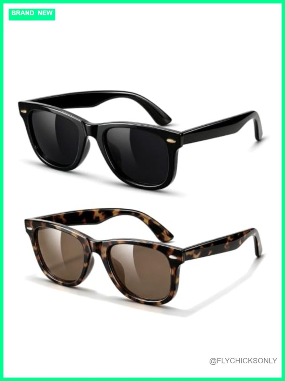 Polarized UV400 Square Sunglasses 2-Pack